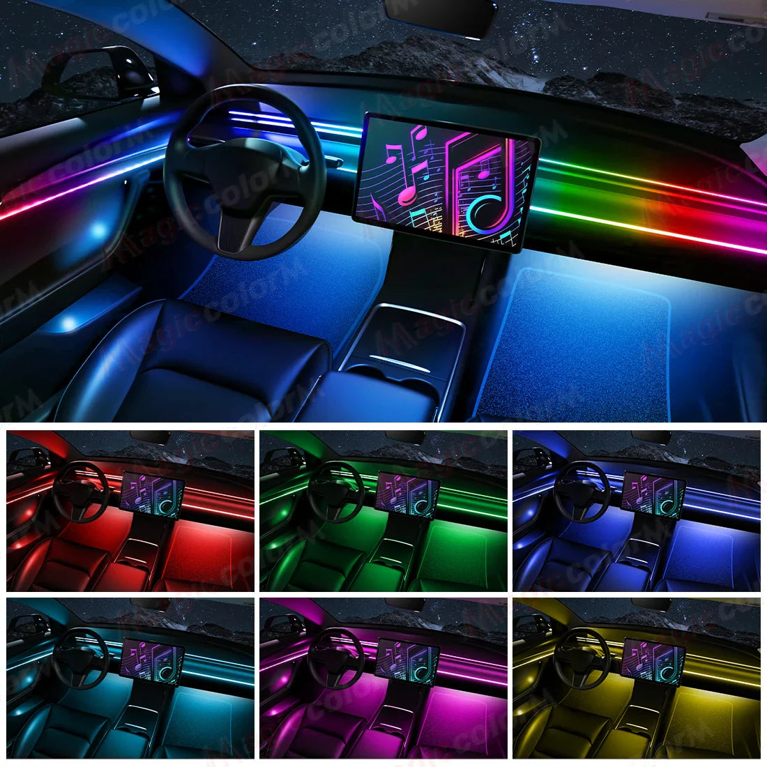 Rainbow Glow Car Lights